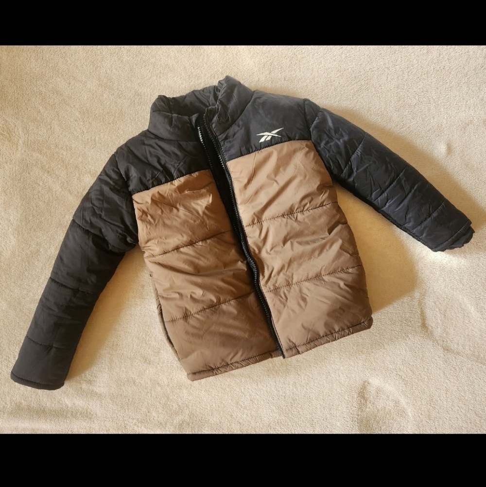 Reebok Kids' Black and Tan Puffer Jacket